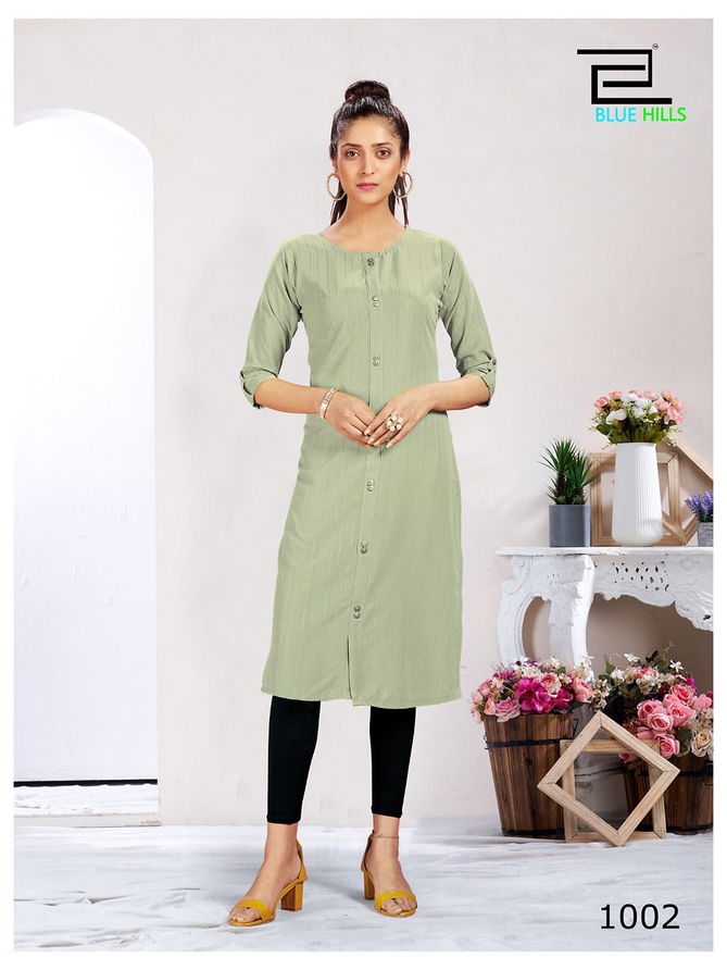 Vintage Blue Hills Daily Wear Wholesale Designer Kurti Catalog